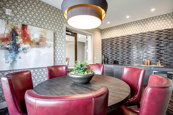 Gaming room with wet bar